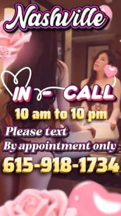 (615)918-1734 is ethnicity_asianandoffers nuru massages, asian massage, bodyrubs in Nashville and available for service_location_incallon rubrankings I have  a slender, toned figure, irresistibly smooth skin, silky hair, and a sweet, flirtatious smile. I have a charm that's simply unforgettable.I aim to captivate you with enchantment and sensuality, leaving you deeply relaxed and craving even more of our exceptional services. Our bodies are truly unique, each possessing a singular charm and playful allure that will hold your attention and bring you immense happiness and satisfaction. I am delighted to spend wonderful moments with refined gentlemen, fulfilling your every desire and creating unforgettable experiences.I am available for in-call appointments daily from 10 AM to 10 PM. Please text to schedule—calls will not be answered.Visit: www.funudf.com