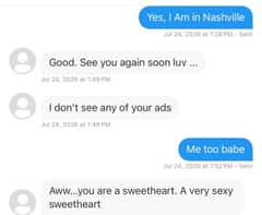 (615)845-5726 is ethnicity_Latinoandoffers nuru massages, asian massage, bodyrubs in Nashville and available for service_location_bothon rubrankings Come and enjoy a moment of deep relaxation and pleasure with me. You'll feel every part of your body relaxed and your mind immersed in total rest. Hygiene is important. I don't like having my time wasted because it's precious, so I value yours too. Let me know an hour in advance; it's best for both of us. Text me. 🥰


Appointments are booked an hour and a half in advance.

No calls 