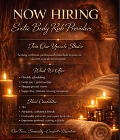 (629)237-5291 is ethnicity_Mixedandoffers nuru massages, asian massage, bodyrubs in Nashville and available for service_location_incallon rubrankings Applications being accepted now for providers at Nashville’s most exclusive escape. No experience necessary, training provided on case by case basis. 
Must provide unfiltered photos of face and body fully clothed and a brief description of yourself and experience in the industry. 
100% drug and alcohol free no exceptions. 
No illegal services, must be 18+ to apply