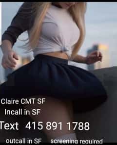 (415)891-1788 is 0andoffers nuru massages, asian massage, bodyrubs in San Francisco and available for service_location_bothon rubrankings Hello I am Claire SF CMT - I offer a relaxing FBSM experience. I have an upscale studio in SF with lots of parking.   I am 1/2 Colombian and 1/2 Caucasian. My touch is therapeutic and sensual. You'll feel like you've gone on a mini vacation and forget the stresses of the day.  I'm 5 6 . lusciously curvy ,with green/ blue eyes and long blonde hair.   I offer incall in SF at my upscale spacious pvt studio a few days a week.    INTERNATIONAL NUMBERS MUST USE THÉ SIGNAL APP TO TEXT ME. * No blocked numbers * Text only when contacting me * Leave your Name  * What website you saw my ad on * Date you want the appointment * Your age  * Desired duration  If you text:  available ,  hey ,  how are you doing? , etc. your text will be ignored.  FBSM 1 hour 280 FBSM 90 MIN 380 Inquire for longer sessions  Outcalls in SF always add $50   I'm in my studio on Sundays, Mondays, Tuesdays and Fridays  I'm available for outcalls on Wednesdays,Thursdays and Saturdays   Mandatory screening NO EXCEPTIONS   I am a highly reviewed provider with over 240 verified reviews.  * an $80 cancellation fee if you cancel 24 hrs before scheduled appointment or do a no call no show.  FBSM ONLY no full service  . Do not ask for photos, I have pictures of myself holding a handwritten sign with my number on it.

If you cancel or do a No call No show less than 24  hours before the appointment you will need to pay an $80 cancellation fee.You may use it towards a future appointment if it’s within a 30 day time from the cancellation 