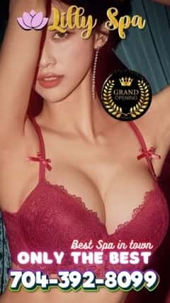 (704)392-8099 is ethnicity_asianandoffers nuru massages, asian massage, bodyrubs in Charlotte and available for service_location_incallon rubrankings HOURSMonday - Sun: 9 AM to 10 PMExperience the Ultimate in Relaxation with Our Asian-Inspired Body Rub Massages    •Let our skilled therapists transport you to a state of complete relaxation with our Asian-inspired massages</li>    •Relieve tension, reduce stress and anxiety, and enhance your overall well-being    •Choose from a range of massage techniques, including Shiatsu, Thai, and Acupressure    •Benefit from increased circulation, improved flexibility, and reduced muscle soreness    •Immerse yourself in a tranquil atmosphere designed to promote relaxation and serenity    •Experience the power of ancient Eastern massage techniques combined with modern Western approaches   • Our Asian-inspired massages are perfect for those seeking a unique and luxurious spa experience        Book now and discover the ultimate in pampering and rejuvenation for your body and mind