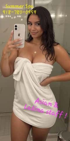 (918)780-0959 is ethnicity_asianandoffers nuru massages, asian massage, bodyrubs in Tulsa and available for service_location_incallon rubrankings Enjoy a session with the hottest girls in Tulsa

918-780-0959

Summer Spa
3010 S 94th E Ave
Tulsa, OK 74129

918-780-0959

Beautiful new staff.
Spa and body treatment.

Join us for our GRAND OPENING
Stunningly Beautiful staff!
Choice of girls
Hours: 10am - 11pm