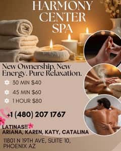 (480)207-1767 is ethnicity_Latinoandoffers nuru massages, asian massage, bodyrubs in Phoenix and available for service_location_bothon rubrankings Title
KEYRA🌹KATA🌹KAREN
Body Type
Petite
Service Locations
Both
Description
Title
New therapist🌸
Body Type
Petite
Service Locations
Both
Description
Title
🎀🎀🎀harmony center spa🎀latinas🎀19th Avenue, be
Body Type
Curvy
Ethnicity
Latino
Service Locations
Both
Description
🎀🎀🎀🎀harmony center spa🎀🎀🎀🎀🎀🎀new new new 🎀🎀🎀19th Avenue, between Peoria and Cactus🎀🎀???gran opening ??Latinas✅ Grand opening!! 🌸🌺🌸🌺A place to relax. We’re located it at_ 11801 n 19 av suite 10 phoenix az 85029 …We offer foot massage, Reiki reflexology and Hot towel services. We have the best prices in Phoenix. Don’t forget to ask about our opening specials!! We respect your time, minute by minute. Come meet our new talented therapists: KAREN,CATALYNA,KEyRA,vIOLETA,ARIANA,KATY,NATY. (Mexico, Cuba, Venezuela). 30 min $50 💎💎💎45 min $60 1HR $80.✅✅✅✅✅✅ 🎀🎀🎀🎀🎀🎀 open Monday to Sunday 9 am to 10 pm 85029✅✅✅✅✅✅✅☎️480 207 1767☎️.
CONTACT DETAILS
Phone number
5206333484
Country
United States
State/Region/Province
Arizona
City
Phoenix
Location
11801 n 19 th av suite 10 phx az 85029
CONTACT DETAILS
Phone number
(480) 207-1767
Country
United States
State/Region/Province
Arizona
City
CONTACT DETAILS
Phone number
(480) 207-1767
Country
United States
State/Region/Province
Arizona
City