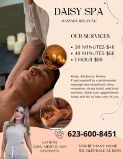 (623)600-8451 is 0andoffers nuru massages, asian massage, bodyrubs in Phoenix and available for service_location_bothon rubrankings Title
✨✨✨KELLY✨✨✨
Body Type
Curvy
Ethnicity
Latino
Service Locations
Both
Description
Title
🌷🌷KELLY🌷🌷
Body Type
Curvy
Ethnicity
Latino
Service Locations
Both
Description
Title
🎀DaisySpa✨
Body Type
Petite
Ethnicity
Latino
Service Locations
Incall
Description
🌸 Daisy Spa 🌸
📍 Glendale, Arizona

✨Reflexology•Foot Massage•Hand Massage✨

💖 Bilingual Staff (English & Spanish)
🇲🇽 Mexican • 🇬🇹 Guatemalan • 🇨🇺 Cuban • 🇪🇸 Spanish • 🇺🇸 American

🎉 Under New Management & With New Staff! 🎉

Visit us and enjoy a relaxing experience with our professional team! Come have the best session of your life 💞 You won’t regret it!

🎀 Our Top Therapists:
• Catalina
• Karen
• Katy
• Natalia
• Keyra

✔ Clean Towels and Sheets
✔ Hot Stones
✔ Fragrance-Free Organic Oils
✔ No Appointment Necessary

💆‍♀️ Prices:
• 30 Minutes — $40
• 45 Minutes — $60
• 60 Minutes — $80

💖 Tips are greatly appreciated 🥰

📍 Daisy Spa
🏠 6749 W Bethany Home Rd. #103, Glendale, AZ
📞 Call: (623) 600-8451

✨ Relax, recharge, and enjoy the care you deserve. ✨

🚶‍♀️ Walk-Ins Welcome • No Appointment Needed 😊
🕘 Open Monday–Sunday (9:00 AM–10:00 PM)
☎️ Everyone Is Welcome! 💖 CASH ONLY ATM ON SITE XOXO
CONTACT DETAILS
Phone number
(520) 633-3484
Country
United States
State/Region/Province
Arizona
City
Phoenix
Location
6749 W Bethany Home Rd. #103, Glendale, AZ
CONTACT DETAILS
Phone number
(623) 600-8451
Country
United States
State/Region/Province
Arizona
City
CONTACT DETAILS
Phone number
(623) 600-8451
Country
United States
State/Region/Province
Arizona
City