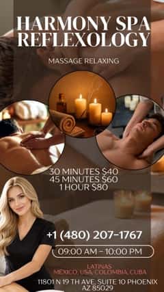 (480)207-1767 is 0andoffers nuru massages, asian massage, bodyrubs in Phoenix and available for service_location_bothon rubrankings Title
Harmony:Katy🎀Karen🎀Ari
Body Type
Petite
Ethnicity
Latino
Service Locations
Incall
Description
🌸 Harmony Center Spa 🌸
📍 Glendale, Arizona

✨ Reflexology • Foot Massage • Hand Massage • Full-Body✨

💖 Bilingual Staff (English & Spanish) – Yes, We Speak English! 😊
🇲🇽 Mexican • 🇬🇹 Guatemalan • 🇨🇺 Cuban • 🇪🇸 Spanish • 🇺🇸 American

🎉 Under New Management & With New Staff! 🎉

Visit us and enjoy a relaxing experience with our professional team! Come have the best session of your life 💞 you won’t regret it!

🎀 Our Top Therapists:
• Catalina • Karen • Katy • Keyra • Kelly • Violeta • Ari • Zaya •Bella

✔ Clean Towels
✔ Hot Stones
✔ Fragrance-Free Organic Oils
✔ No Appointment Necessary

💆‍♀️ Prices:
• 30 Minutes — $40
• 45 Minutes — $60
• 60 Minutes — $80
Tips more than appreciated 🥰

📍 Harmony Center Spa – Glendale, Arizona
📞 Call: (480) 207-1767

✨ Relax, recharge, and enjoy the care you deserve. ✨

Walk-Ins Welcome • No Appointment Needed 😊 Open Monday-Sunday (9am-10pm)
☎️ Everyone Is Welcome! 💖
Address: 11801 N 19th Ave.
                Phoenix, AZ 85029
CASH ONLY!!!!!
CONTACT DETAILS
Phone number
(520) 633-3484
Country
United States
State/Region/Province
Arizona
City
Phoenix
Location
11801 N 19th Ave. Phoenix, AZ 85029