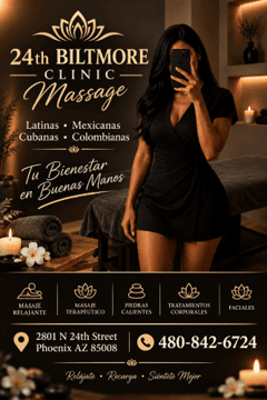 (602)956-1852 is ethnicity_Latinoandoffers nuru massages, asian massage, bodyrubs in Phoenix and available for service_location_bothon rubrankings ✨ BILTMORE CLINIC MASSAGE — A NEW EXPERIENCE, A NEW BEGINNING! ✨

WE’VE MOVED! NEW LOCATION, NEW TEAM, NEW MANAGEMENT!

Looking for the perfect place to unwind, recharge, and escape the stress of everyday life? Come experience the NEW BILTMORE CLINIC MASSAGE!

🔥 WHAT’S NEW AT BILTMORE CLINIC MASSAGE?

- Spacious, completely renovated private rooms
- Shower facilities available for your comfort
- A new, friendly, and professional team
- New management dedicated to providing you with an exceptional experience
- Warm towels and quality organic products
- Personalized service in a clean, relaxing atmosphere

💆‍♂️ YOUR TIME IS VALUABLE. YOUR RELAXATION MATTERS.

Our qualified and certified Latina therapists are ready to welcome you with warmth, care, and professional service. Come discover a refreshing way to relax and enjoy some well-deserved time for yourself.

OUR SPECIAL PRICES

- 30 minutes — $40
- 45 minutes — $60
- 60 minutes — $80

📍 NEW LOCATION

2801 N 24th Street St. Phoenix AZ 85008

📞 Call today: 602-956-1852 - 480-842-6724

🌼 New location. 🌼New team. 🌼New energy. Same commitment to making you feel welcome.

COME IN, RELAX, AND EXPERIENCE THE NEW BILTMORE CLINIC MASSAGE!

    
       🌼   OURS TOP THERAPIST 🌼

🌺 MONICA

🌺KELLY

🌺MICHELLE

🌺CATALEYA

🌺PAOLA

🌺JACKIE

🌺SAMI



No appointment necessary — everyone is welcome!

                             🌼 ONLY CASH 🌼

🕘 Open Daily

9:00 AM – 9:00 PM
