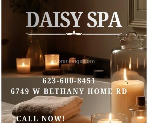 (623)600-8451 is Latinoand offers nuru massages, asian massage, bodyrubs in Phoenix and available for both on rubrankings Title
☀️Daisy spa☀️67 Bethany ☀️Karen,KATA,Nahomi☀️
Body Type
Petite
Ethnicity
Latino
Service Locations
Incall
Description
Title
??Daisy spa new staff?latinas?67 and bethany
Body Type
Athletic
Ethnicity
Latino
Service Locations
Both
Description
Title
???daisy spa?latinas?new staff ?67 and Bethany ?
Body Type
Curvy
Ethnicity
Latino
Service Locations
Both
Description
????daisy spa??New manager and new personnel ?come and relax with reasonable prices special every day we respect minute by minute of your time our staff is very professional with great talent in their hands come and check it out Ready to give you ߦ˰ߦ The best session of his life ߦ˰ߦ We, our clients, and treat them to the best of our standards

?????????????????????????

We offer table showers

Aromatherapy

Clean bedding

Organic and fragrance-free oils / lotions

Relaxing environment



Reflexology rates

30 minutes $ 40.00

45 minutes $ 60.00

1 hour $ 80

????Tips are appreciated ???



We accept walk-ins and appointments☺

Open from Monday to Sunday

(From 9 a.m. to 10 p.m.)





• Phone : 6236008451



• Location : 6749 w Bethany home rd #103 glendale az zip85303
CONTACT DETAILS
Phone number
(623) 600-8451
Country
United States
State/Region/Province
Arizona
City
Phoenix
Location
6749 w Bethany home rd#103 Glendale az 85303
CONTACT DETAILS
Phone number
(623) 600-8451
Country
United States
State/Region/Province
Arizona
City
Phoenix
Location
6749 w bethany home rd #103 Glendale az 85303
CONTACT