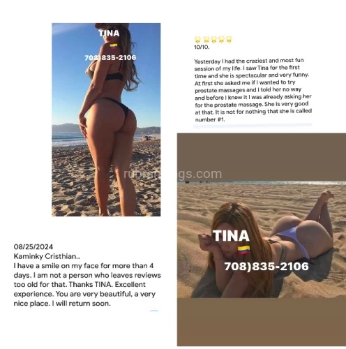 (708)835-2106 is Latinoand offers nuru massages, asian massage, bodyrubs in Chicago and available for incall on rubrankings Hi. I'm Tina Please if you want to make an appointment, let me know what time?Your name:Nationality and age. Thanks.$200Deep tissue massage Swedish massage Regular massage Milking table included (Bikini massages)$250hrProstate massage(Toys are available)Pegging and costumes And more) Milking table is included.BTB massage MSOG  Shower available (Bikini, topples, nude)$300hrNuru massage Milking table Prostate massage or any kind of massage do you want)Easy parking.ONLY CASH Please no google calls.No private callsNo alternative numbers No explicit questions.No show will be blocked.