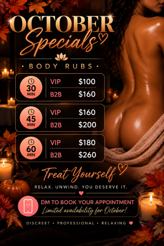 Nashville BodyRubs Offered By (615)808-2264 | Bodyrubs (615)808-2264 is 0and offers nuru massages, asian massage, bodyrubs in Nashville and available for incall on rubrankings **** AVAILABILITY ***
(CALL OR TEXT APPOINTMENT ONLY)
SUMMER SPECIALS
30min
Vip $100
B2b $160
45min
Vip $160
B2b $200
60min
Vip $180
B2b $260
THE VIBEZ ?
-CLEAN SPACE
-PRIVATE DISCREET STUDIO
-COLD WATER BOTTLE
-AMBIANCE
-HOT TOWELS
-RESTROOMS
-UNSCENTED OILS
-AROMA THERAPY
-RELAXING MUSIC
-PARKING ON SITE
-GREAT CONVERSATIONS
Distance / Travel ??
Bna airport 5-10min
Nashville downtown 20min+
Green hills/Brentwood 25min+
North Nashville 20min+
East Nashville 20min+
South Nashville 30min+
West Nashville 30min+
***** DONATIONS *****
V.I.P ⭐️ SERVICES (with lingerie)
30MIN $160
45MIN $180
60MIN $200
75MIN $260
90MIN $300
2HOURS $400
PLATINUM ⭐️ B2B SERVICES (NURU)
30MIN $200
60MIN $260
75MIN $340
90MIN $400
***TIPS ARE SEPARATE. DISCUSS IT WITH YOUR PROVIDER IN SESSION ***
WE ACCEPT CASH , CASHAPP, OR VENMO **ANY APP WITH A $10 FEE SERVICE CHARGE
NO EXPLICIT LANGUAGE AT ANYTIME OR OVER THE PHONE
DISCLAIMER *** NO LMT ON SITE. WE DO NOT PROVIDE ANY ILLEGAL SERVICES AT ANY TIME.
THANKS GENTLEMEN HOPE TO SEE YOU SOON