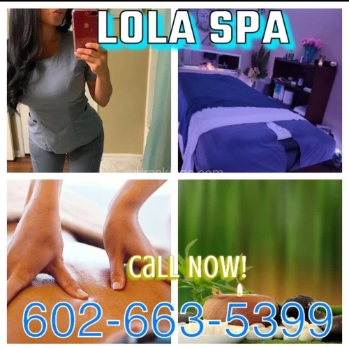 (480)487-4322 is Mixedand offers nuru massages, asian massage, bodyrubs in Phoenix and available for incall on rubrankings            ★ ___* Lola Massage Spa* ____ ★                       Friendly mixed staff                      We accept walk-Ins!!                      CALL: 602-663-5399                        Address: Stapley                         Mesa, AZ. 85203Our service is absolutely first class.You will definitely want to come back.Come Visit Us Today for Our foot Soak & Massage Experience!•Deep Tissue / Hot Oil Massage•Full Body Aromatherapy-Infused Sugar Scrub•Complimentary water & showerRates:30 minutes $9960 minutes Only $140/hr.*90 minutes $160Open Today 10am-9pm closed on Sundays