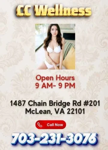 (703)231-3076 is Mixedand offers nuru massages, asian massage, bodyrubs in Washington and available for incall on rubrankings 💆 Welcome to CC Wellness, where relaxation and recovery come first.

Step into a calm, comfortable space designed to help you unwind and recharge after a long day.

Our experienced therapists provide personalized treatments focused on relieving muscle tension, reducing stress, and helping your body recover.

🧘 The peaceful environment at CC Wellness gives you a break from daily pressure while supporting your overall well-being.

Whether you need to loosen tight muscles, clear your mind, or simply take time for yourself, our treatments are designed to leave you feeling refreshed and restored.

Experience straightforward, professional care in a space built for real relaxation. 🌿

📞 Book Now:  703-231-3076