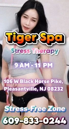Atlantic city BodyRubs Offered By (609)833-0244 | Bodyrubs (609)833-0244 is 0and offers nuru massages, asian massage, bodyrubs in Atlantic city and available for both on rubrankings
? Indulge Your Senses at Tiger Spa! ?
Escape the hustle and bustle of everyday life and immerse yourself in a sanctuary of relaxation and rejuvenation at Tiger Spa. Nestled in the heart of serene landscapes, our spa offers a haven for those seeking tranquility and renewal.
? Recharge Your Spirit:
Let our expert therapists pamper you with a range of luxurious treatments tailored to your needs. From soothing massages to invigorating facials, each experience is designed to uplift your body, mind, and soul.
? Unwind in Luxury:
Step into our plush surroundings and surrender to the soothing ambiance. Whether you're lounging in our steam room, taking a dip in the heated pool, or unwinding in our tranquil garden, every moment at Tiger Spa is designed for pure relaxation.
? Personalized Wellness:
Your journey to wellness is unique, and we're here to support you every step of the way. Our knowledgeable staff will guide you through personalized wellness plans, offering advice on nutrition, fitness, and self-care practices tailored to your goals.
? Exclusive Offers:
Take advantage of our exclusive packages and promotions to make the most of your spa experience. Whether you're treating yourself or spoiling a loved one, Tiger Spa offers the perfect escape from the ordinary.
? Join the Tiger Spa Family:
Become a part of our community of wellness enthusiasts and embark on a journey to a healthier, happier you. With our commitment to excellence and dedication to your well-being, Tiger Spa is more than just a destination—it's a lifestyle.
? Book Your Escape Today:
Ready to experience the ultimate in relaxation and self-care? Contact Tiger Spa to book your appointment and start your journey to wellness today!