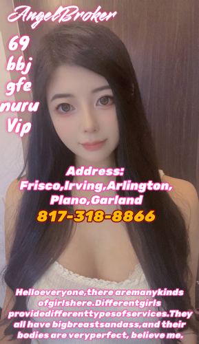 (817)318-8866 is asianand offers nuru massages, asian massage, bodyrubs in Dallas and available for incall on rubrankings Grand opening ！Eight-deal discount！
SHE Spa Massage Welcome to my service
We attach great importance to customer experience, understand their needs, strictly require girls to receive training, and can provide
Offer special promotions.
I will book the best service for you.believe me!
New girls arrives 100% BBBJ Meet quality relaxation More choices!
No tips are charged! No additional charges!Spend less money and enjoy the best service.
Unique massage techniques bring you the most comfortable stress relief and physical disease treatment
Vip b2b nuru 69 gfe fs b*j b*fs Massage /100% Safe Fresh Clean Discreet Playful & Open Minded
Open：8am-12am
City ：Dallas
Address：Frisco,Irving,Arlington,Plano,Garland
Appointment：817-318-8866
We are a chain organization dedicated to meeting the needs, ensuring safety and protecting the rights of every customer.
Please contact me to find the nearest business location to your location.
!!!Cautionary Notice: If you encounter situations involving deposits/advance payments or gift cards, it is definitely a scam.
Please do not fall victim to such schemes!!!
Remember my contact information!