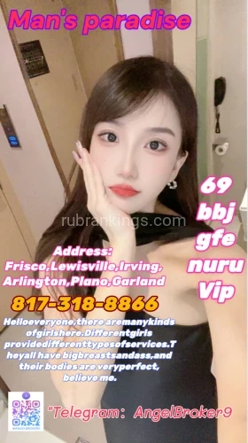Dallas BodyRubs Offered By (817)318-8866 | Bodyrubs (817)318-8866 is asianand offers nuru massages, asian massage, bodyrubs in Dallas and available for incall on rubrankings Grand opening !Eight-deal discount!
SHE Spa Massage Welcome to my service
We attach great importance to customer experience, understand their needs, strictly require girls to receive training, and can provide
Offer special promotions.
I will book the best service for you.believe me!
New girls arrives 100% BBBJ Meet quality relaxation More choices!
No tips are charged! No additional charges!Spend less money and enjoy the best service.
Unique massage techniques bring you the most comfortable stress relief and physical disease treatment
Vip b2b nuru 69 gfe fs b*j b*fs Massage /100% Safe Fresh Clean Discreet Playful & Open Minded
Open:8am-12am
City :Dallas
Address:Frisco,Irving,Arlington,Plano,Garland
Appointment:817-318-8866
Telegram:@AngelBroker9(The only telegram number)
We are a chain organization dedicated to meeting the needs, ensuring safety and protecting the rights of every customer.
Please contact me to find the nearest business location to your location.
!!!Cautionary Notice: If you encounter situations involving deposits/advance payments or gift cards, it is definitely a scam.
Please do not fall victim to such schemes!!!
Remember my contact information!