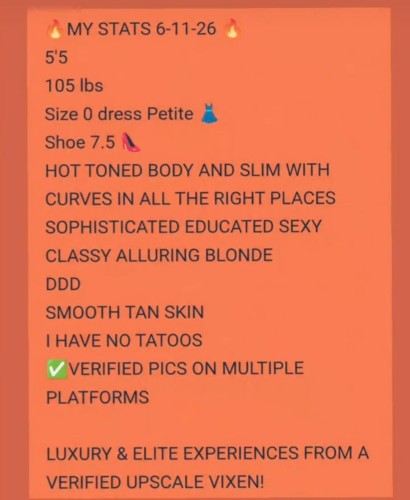 Jacksonville BodyRubs Offered By (813)447-9467 | Bodyrubs (813)447-9467 is Caucasianand offers nuru massages, asian massage, bodyrubs in Jacksonville and available for both on rubrankings Luxurious, high-end experience designed to create memories you will never forget.
▶️AVAILABLE 7A- 11P MON- SUN ◀️
📍SEE ME TODAY AND SURROUNDING AREAS SARASOTA PUNTA GORDA NAPLES! REQUEST ME NOW! PREBOOK
VIEW MORE NEW 🔥👙👗PICS & CURRENT REVIEWS
📍TEXT FOR HANDLE
🔥YOU TUBE CHANNEL
🔥X (TWITTER )
🔥BSKY
📍IN INITIAL PLEASE ANSWER ALL QUESTIONS 📍
LET ME BRING YOU IN MY WORLD OF PURE BLISS! PROFESSIONAL
GENTLEMAN I'M TAKING A FEW APPTS! TEXT NOW TO GET YOUR SPOT! LET'S HAVE AN AMAZING FUN TIME!
I LOVE SURPRISES. SEND ME SOME LOVE.
▶️(WISHLIST
👙🧳✈️👠👗👙⛳️🥂🛳
TRY NEW OUT OF THIS WORLD NEW SESSION JUST ADDED SHOWERS LIKE NURU WITHOUT THE MESS!
▶️AVAILABLE TODAY! PREBOOK◀️
I'm your Petite NEW COMPANION! Lets have fun and use our imagination...
Gentleman, tips and gifts
Happy woman=Happy man
Now that you are here I assume that you are intelligent, charming, and accomplished Gentleman seeking an exquisite experience.
I am here to take you to the next level of OUT OF THIS WORLD EXPERIENCES.
I love to have a good time in the right setting with generous fun gentleman.
I love to dress to impress and I was told my outfits compliment my silky blonde hair, blue eyes and gorgeous DDD breasts..
Please indicate what method of patronage. PREFER CASH
Don’t worry I am verified on Tryst as well as here..
I highly encourage pre-booking our quality time together. This makes for a more comfortable time spent together…
I hope you understand that my safety and well-being are my top priority. I only see gentleman that are discreet. Everything is self explanatory below.
1.Over The Top Ultimate BODY 2 BODY Challenge
2.SENSUAL DATES you can also meet for drinks or dinner or sporting event to any session. Or do you have another activity planned.
▶️TEXT details: CAN COPY PASTE THIS IN TEXT & ANSWERING QUESTIONS GETS QUICKER RESPONSE FROM ME!?
Name?
Age ?
Area live here?
Ethnicity ?
Occupation?
Day, (Time Frame)?
City wanting?
INCALL TO ME /Outcall TO YOU?WHERE? ▶️HOTEL AND LANDMARKS
1. BODY TO BODY SLIDE ULTIMATE CHALLENGE
2. SENSUAL DATE 2,3,4,5,6 HOURS UP TO OVER NIGHTS
▶️ADD ON TO ANY SESSION
3. SHOWER
4. BDSM
5. FETISHES
Found on RR
‼️ALL QUESTIONS SHOULD BE ANSWERED IN INITIAL TEXT !
📍 I ONLY RESPOND WHEN ALL QUESTIONS ARE ANSWERED AS OUR TIME IS VALUABLE 😘
I HAVE A CAREER TO WORK AROUND😘
LOOK FORWARD TO YOUR TEXT WITH ALL QUESTIONS ANSWERED 😘
8134479467