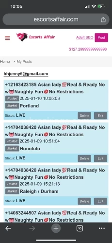 (214)327-3632 is asianand offers nuru massages, asian massage, bodyrubs in Las vegas and available for both on rubrankings DISCREETNESS AND MUTUAL UNDERSTANDING OF PRIVACY IS VERY IMPORTANT!? Come to me for a sexy rub down?• The Milking Table Experience• Riding The Wave ? Experience• Full Service and GFE.• Tantric Lingam Massage• Other massagesDont hesitate to text me if you are in need of some pleasurable moment.???? I WORK ALONE, NO MISTRESS, NO ROOM MATE. YOU ARE IN SAFE HANDS. REAL, BIG NATURAL TITTIES,ALL ROUND PLEASURE, 420 friendly and I also like to party??? WhatsApp- +12143273632ggjenny6@gmail.comText me - +12143273632