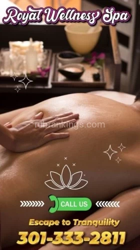 Washington BodyRubs Offered By (301)333-2811 | Bodyrubs (301)333-2811 is asianand offers nuru massages, asian massage, bodyrubs in Washington and available for both on rubrankings ROYAL WELLNESS SPA
MON-SUN 10:00 AM - 10:00 PM
6924 Little River Turnpike #B
Annandale, VA 22003
? Escape to Serenity at Royal Wellness Spa ?
? Indulge in the Royal Treatment
Discover a sanctuary of tranquility and rejuvenation at the Royal Wellness Spa. Treat yourself to our signature massages and personalized wellness, all designed to soothe your body and mind.
? Visit Us:
Nestled in the heart of nature’s embrace, our spa offers a serene getaway from the everyday hustle. Relax in our luxurious facilities and let our expert therapists guide you to a state of bliss.
? Contact Us:
Phone: 301-333-2811
Location: 6924 Little River Turnpike #B Annandale, VA 22003
Royal Wellness Spa - Where Every Visit Feels Like Royalty ?