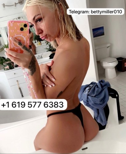 (619)577-6383 is ethnicity_Caucasianandoffers nuru massages, asian massage, bodyrubs in San Diego and available for service_location_bothon rubrankings Hello I am Betty and available for full body massage and hookups text me up I offer a sensual, very relaxing full body rub. A more relaxed personal experience. You dress down to your comfort level and will give you a very good body massage. It including all kinds of body massage in your place or mine. want a handsome gentle man to text me don't mind if you're married or not just text me and let's have a good time together an some good sex.. am not always on here and I don't do this alway: but I promise I will give you the best unforgettable service experie Watch me slowly put every muscle to ease. I specialize in the art seduction, teasing and releasing you to your highest peak of satisfaction. Rather it's a soapy suds massage or an intimate authentic Nuru massage or you can take further step to fantasy the massage you will have an experience of a lifetime,I'm very okay with whatever options or payments vou have All my rates are flat rates
My Services are  erotic lick eat & GFE & 69 style &BBBJ+BJ no condom &body to body, massage &shower together &kissing and touch me & B2B
