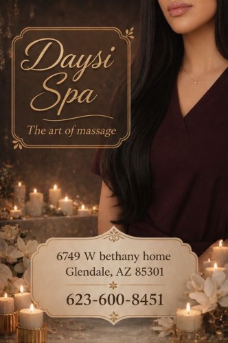 Phoenix BodyRubs Offered By (623)600-8451 | Bodyrubs (623)600-8451 is 0and offers nuru massages, asian massage, bodyrubs in Phoenix and available for both on rubrankings Type
Curvy
Ethnicity
Latino
Service Locations
Both
Description
Title
🎀DaisySpa✨
Body Type
Petite
Ethnicity
Latino
Service Locations
Incall
Description
🌸 Daisy Spa 🌸
📍 Glendale, Arizona
✨Reflexology•Foot Massage•Hand Massage✨
💖 Bilingual Staff (English & Spanish)
🇲🇽 Mexican • 🇬🇹 Guatemalan • 🇨🇺 Cuban • 🇪🇸 Spanish • 🇺🇸 American
🎉 Under New Management & With New Staff! 🎉
Visit us and enjoy a relaxing experience with our professional team! Come have the best session of your life 💞 You won’t regret it!
🎀 Our Top Therapists:
• Catalina
• Karen
• Katy
• Natalia
• Keyra
✔ Clean Towels and Sheets
✔ Hot Stones
✔ Fragrance-Free Organic Oils
✔ No Appointment Necessary
💆♀️ Prices:
• 30 Minutes — $40
• 45 Minutes — $60
• 60 Minutes — $80
💖 Tips are greatly appreciated 🥰
📍 Daisy Spa
🏠 6749 W Bethany Home Rd. #103, Glendale, AZ
📞 Call: (623) 600-8451
✨ Relax, recharge, and enjoy the care you deserve. ✨
🚶♀️ Walk-Ins Welcome • No Appointment Needed 😊
🕘 Open Monday–Sunday (9:00 AM–10:00 PM)
☎️ Everyone Is Welcome! 💖 CASH ONLY ATM ON SITE XOXO
CONTACT DETAILS
Phone number
(520) 633-3484
Country
United States
State/Region/Province
Arizona
City
Phoenix
Location
6749 W Bethany Home Rd. #103, Glendale, AZ
CONTACT DETAILS
Phone number
(623) 600-8451
Country
United States
State/Region/Province
Arizona
City
Phoenix