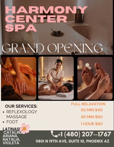 (480)207-1767 is Latinoand offers nuru massages, asian massage, bodyrubs in Phoenix and available for both on rubrankings Title
KEYRA🌹KATA🌹KAREN
Body Type
Petite
Service Locations
Both
Description
Title
New therapist🌸
Body Type
Petite
Service Locations
Both
Description
Title
🎀🎀🎀harmony center spa🎀latinas🎀19th Avenue, be
Body Type
Curvy
Ethnicity
Latino
Service Locations
Both
Description
🎀🎀🎀🎀harmony center spa🎀🎀🎀🎀🎀🎀new new new 🎀🎀🎀19th Avenue, between Peoria and Cactus🎀🎀???gran opening ??Latinas✅ Grand opening!! 🌸🌺🌸🌺A place to relax. We’re located it at_ 11801 n 19 av suite 10 phoenix az 85029 …We offer foot massage, Reiki reflexology and Hot towel services. We have the best prices in Phoenix. Don’t forget to ask about our opening specials!! We respect your time, minute by minute. Come meet our new talented therapists: KAREN,CATALYNA,KEyRA,vIOLETA,ARIANA,KATY,NATY. (Mexico, Cuba, Venezuela). 30 min $50 💎💎💎45 min $60 1HR $80.✅✅✅✅✅✅ 🎀🎀🎀🎀🎀🎀 open Monday to Sunday 9 am to 10 pm 85029✅✅✅✅✅✅✅☎️480 207 1767☎️.
CONTACT DETAILS
Phone number
5206333484
Country
United States
State/Region/Province
Arizona
City
Phoenix
Location
11801 n 19 th av suite 10 phx az 85029
CONTACT DETAILS
Phone number
(480) 207-1767
Country
United States
State/Region/Province
Arizona
City
CONTACT DETAILS
Phone number
(480) 207-1767
Country
United States
State/Region/Province
Arizona
City