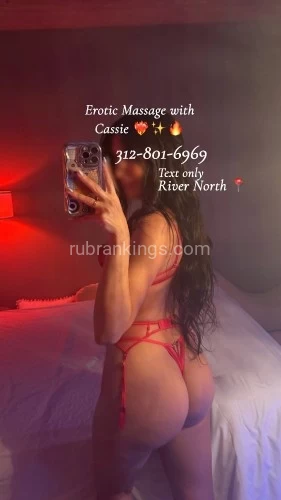 (312)801-6969 is otherand offers nuru massages, asian massage, bodyrubs in Chicago and available for incall on rubrankings Hi! My name is Cassie,

I have a private massage space in River North, Downtown Chicago. It’s warm, clean, inviting, and set up for you to unwind the moment you walk in. The energy is calm, cozy, and very personal, just me, my hands, and a peaceful atmosphere made for escape.

I’m the woman in the photos, and the studio you see is exactly where you’ll be. My sessions are slow, intuitive, and intentionally sensual. There’s nothing rushed or mechanical. I want you to feel cared for, comfortable, and completely at ease.

From the minute you arrive, my goal is to melt the tension out of your body and give you a genuine moment of relaxation and connection. I take pride in the experience I offer, and I want you to leave feeling lighter, calmer, and satisfied.

I am available daily, 10am to 8pm.

Add me on X to follow me for updates on services and photos plus more! 
X @massagebycassie

Starting massage rates;
30 minute massage $250
60 minute massage $350

Massage upgrades available
Private bathroom with shower and everything you need.
Booking your appointment is easy! 
Text me your preferred appointment time and how long (30/60). I’ll confirm our time and share location details. 
Located near Chicago ave and Larrabee st

More photos and spicy videos Onlyfans.com/hellomilaamira
