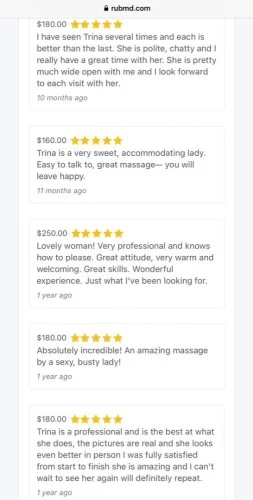 (724)590-2406 is otherand offers nuru massages, asian massage, bodyrubs in Jacksonville and available for both on rubrankings My name is Trina. I love connecting with sensual gentlemen who are open to giving and receiving genuine depth and care. I’m highly trained in body work, tantra, and other healing arts. I absolutely adore the work of opening ourselves together and supporting you in your transformation. 

I have a luscious, curvy and fit salsa dancer’s figure with the generous hips, derrière, and bosom to match. My long, blond hair; pillowy, moist lips; soft, warm skin; and flowing, juicy nectar are a feast to touch and behold. 

You will feel at home in my clean, cozy, candle-lit, private residential space (shower available) I am also available for outcall. 

~~~~~OFFERINGS~~~~~

*Massage
$200 for 1hour
$300 for 90mins
$400 for 2hours

*Massage Plus (more mutual & intimate - FS)
$300 for 1hour
$400 for 90mins
$500 for 2hours


*Domination, fetish, duo/four hands, upgrades, and more intimate desires are all welcome 

*Outcall
Additional consideration depending on location


~~~~~FAQ~~~~~

*Where are you located?
I’m located close to downtown.

*House, hotel, or apartment?
I host out of my private residence. It is a private apartment. 

*Do you offer outcall?
Yes. Outcall is an additional consideration depending on your location. 

*Are you a cop?
No. I have an abundance of reviews and ads on every major ad platform verifying my legitimacy. 

*Are the photos really you?
Yes. I have an abundance of reviews and ads on every major ad platform verifying I use real, recent, accurate photos. 


*Are you independent?
Yes, 100% independent

*Do you have a shower?
Yes