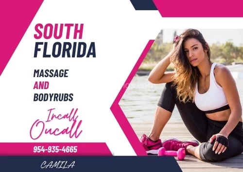 (954)935-4665 is Latinoand offers nuru massages, asian massage, bodyrubs in Miami and available for both on rubrankings Massage and bodyrub services available in Miami and Fort Lauderdale. Professional, fit, and kind. Outcall available to home, office, condo, hotel. Contact Camilla 954-935-4665 to unwind with a relaxing session. Please serious inquiries only.