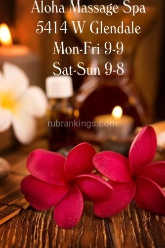 Phoenix BodyRubs Offered By (623)930-5377 | Bodyrubs (623)930-5377 is Latinoand offers nuru massages, asian massage, bodyrubs in Phoenix and available for incall on rubrankings ALOHA MASSAGE SPA
One Stop Spa for all Ur Relaxation NeedS
Massage with a Latina Touch
We welcomes you to come experience our variety of services that we offer to provide you with the maximum benefit for total full body relaxation
Enjoy something soft soothing
Bodyworkers available with no wait & no your time is NEVER RUSHED
Everything needed for your session is in the room so our bodyworkers give you every minute of attention your body needs
This location is nothing like the rest this will be your GETAWAY to real relaxation ....
PLENTY OF PARKING
CLEAN LOCATION
BODYWORKERS OF YOUR CHOICE
LARGE PRIVATE ROOMS
AROMATHERAPY SESSIONS
REFLEXOLOGY
HOT STONES
SUGAR SCRUB
VICHY SHOWER MASSAGE
Aloha Spa & Reflexology
5414 W Glendale Rd
Glendale AZ 85301
(623)930-5377
Mon-Fri 9a~9p
Sat-Sun 9a~8p
walk ins Welcome