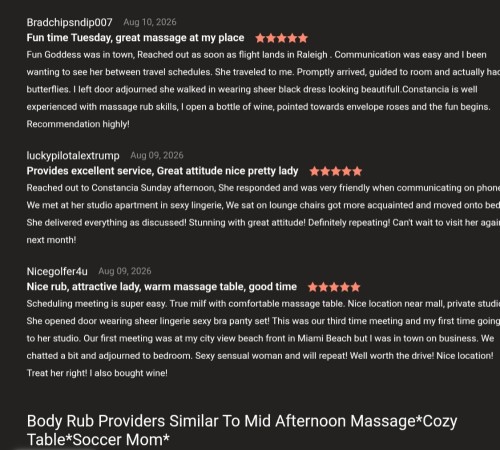 (919)702-2415 is Mixedand offers nuru massages, asian massage, bodyrubs in Raleigh and available for outcall on rubrankings ☆☆☆ Embrace Your Desires☆☆☆☆Flight Just Landed, Pretty Lady  •• kisses ******** Naughty Massage ☆☆☆☆  l am a lovely classy naughty    Trained CMT Massage Therapist Soccer Mom - Real Genuine Sweet heart over 10 years ••••• ln  town today!  Cozy warm massage table!    Mature thrilling Educated Mom offering Naughty  satisfying experience.    Trained CMT massage therapy skills over 10 years. I cater to discerning gentleman  who enjoys feeling comfortable on cozy massage table, receiving full massage rub in nice environment.    Great Reviews!    Real Satisfying Experience Provider   My hobbies include traveling to different cities, visiting art galleries,  museums,  dinner dates at 5 Star restaurants by appointment request or traveling Out Calls to your nice hotel.    I thoroughly enjoy meeting grown generous men that doesn't Kiss or Tell     Respectful gentlemen who enjoys receiving full body to body healing massage on a table not a bed!    As I cater to generous men over 35!   You’ll love the sensual warm touch of intimacy from a classy mature trustworthy grown lady.    Hardworking generous gentleman over dial my number!      I love Respectful military men,  business professionals that doesn't Kiss or Tell!   Out Calls tonight to nice hotels!    &   In calls morning, afternoon , lunch today!  Love ya, Mature single Mom! License CMT, Call me 