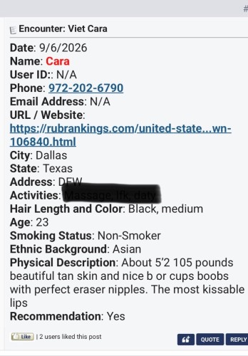 (972)477-0574 is asianand offers nuru massages, asian massage, bodyrubs in Dallas and available for incall on rubrankings Hi gentlemen, call me Cara 💕
Petite & Sexy Asian • 23 year old
New to Dallas Aug 29 🌸

My pictures are 100% real and recent — what you see is what you get. I value your time and mine. ❤️

Come relax and let me take your stress away with my soft touch, warm skin, and sensual energy. I love creating genuine chemistry and connecting with respectful gentlemen who appreciate both giving and receiving attention, affection, and care.

About Me 🌸
5’1” • DD • Tiny waist • Pear-shaped curves
Sweet, feminine, affectionate & playful 💕

I host at my upscale private apartment in Dallas — discreet, comfortable, and safe, with private garage parking available.

When contacting me for an appointment, please introduce yourself with:
🍭 Name
🍭 Age
🍭 Ethnicity ❤️

📞 Phone: 972 477 0574

🌹 $160 HH
🌹 $200 HR

💕 GFE available ❤️
Ask me about more fun when we meet.

Donations are placed on the counter upon arrival.

No AA please. 🙏

See you soon,
Cara 💋