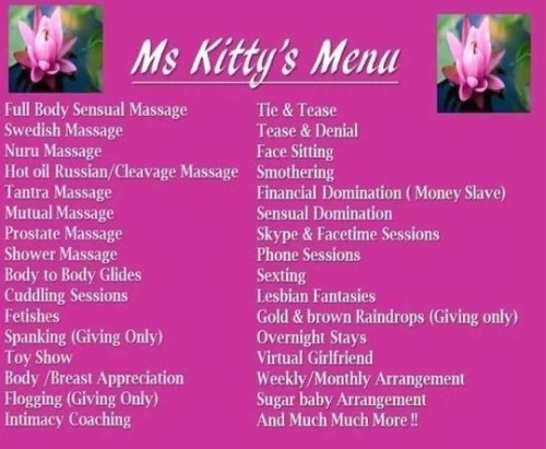 (415)483-9683 is Blackand offers nuru massages, asian massage, bodyrubs in San francisco and available for incall on rubrankings I will stop accpeting new clients soon I will still be available for repeat clients. Appointments must still be made through my booking page. So if we haven't had the pleasure of meeting you must do so soon. Hello EveryoneThank you for taking the time to get better acquainted with me if we haven't had the pleasure of meeting please allow me to introduce myself. I'm Ms Kitty a sexy ebony bbw southern belle originally from Texas where everything grows big LOL! My southern charm makes me very sensual so I adore catering to those searching for more intimate bodywork. As a highly skilled FBSM provider I specialize in an array of eortic bodywork from Hot oil Nuru to Soapy bodyrubs! Ready to Relax sneak over to my place and allow me to guide you on a sensual journey filled with erotic bliss. Close your eyes and unwind as your stress melts away beneath my seductive touch. Enjoy the warmth and softest of my full figured body while I release all your tension.  Surrender to whirlpool of sensuality while relaxing in an oasis of soft music and candlelight. Take my hand and join me on adventure full of erotic self discovery. The pleasure that awaits is designed to relax and arouse!Available Mon-Sat 11am-7pm All appointments must be booked through website booking page.Booking Page https://mskittybookingpage.as.me ⭐⭐PLEASE READ BEFORE CONTACTING ME⭐⭐✅ All appointments must be booked through my booking page. I will only book 5 appointments per week perbooking recommended.❌ I AM NOT A FULL SERVICE Provider FBSM & BDSM services Only.❌ I DO NOT post pictures of my faces nor do I send pictures of any kind please respect my privacy and DO NOT ask for them.✅ Cash,Credit Cards,venmo, Zelle and cashapp Accepted.✅ Please respect my time if you are running late or need to cancel please contact me. NO SHOWS will be BLOCKED!❌I DO NOT entertain Young Black/AA men, rude, aggressive or entitled clients.