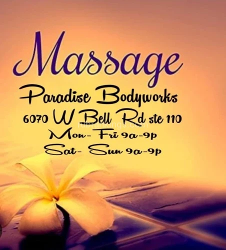 (602)368-5912 is Latinoand offers nuru massages, asian massage, bodyrubs in Phoenix and available for both on rubrankings NEW BODYWORKERS 
Jessy Paloma Adriana 


QUALITY PROFESSIONAL TREATMENTS
6070 W Bell Rd
Mondays -Sunday 9am~7pm 
(602)368-5912

Let us spoil you  Cozy Rooms Relaxing music Your choice of something soft & soothing medium relaxing touch or deep therapy with warm lotion hot stones hot towel treatments after this is full body pure pampering perfection with a combination of customized treatments for your body’s needs our attention is to focus only on you from start to finish 
Preferably by appointment to assure availability but walkins are always welcomed 
Cash or credit card (with I’d)