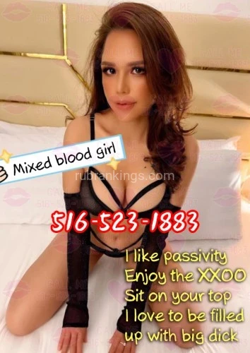 (516)523-1883 is 0and offers nuru massages, asian massage, bodyrubs in Jacksonville and available for incall on rubrankings 💋Hello, guys. I just arrived in America. I'm Lisa, an Asian girl, you can tell by my pictures that I'm mixed blood. I have always dreamed of living in America and tasting a huge penis is the reason why I came here. Guys back in my hometown can't satisfy me because of their unpleasant size and conservative attitude...

💦👙I pride myself on my tight and busty body, 34D-22-33, 5' 2”,102 lbs. Do you like my weight and height? You can hold me easily when I sit on your top! You can see my whole body from top to bottom when you cuddle me! I like passitivity but I'm not that type of girl who just do what you want me to do, I provide services and positions that beyond your imagination!!! Because I want to, it seems like I spend all days on researching better positions that give more pleasure to us~

💦👙I'm also a hugging girl, it makes me feel loved and cared, I wish you want it too! Gentle gasp in your ear, listen to my sweet breath. My favorite hobby is to be filled up with big dick. It is only in this way that I feel alive!!! Time between us can be an extravagant indulgence. We feel each other slowly and feel the pleasure of sex. PLease appreciate my body with your affectionate eyes, it gets me turned on. My pretty face, my alluring eyes, my soft boobs, my slim waist, my tight bum, my long legs and finally my warm pussy~ These are a feast exclusive to you!!! My 34D boobs are beginning to be swollowen! Come on! Grab it! And fuck my tits! My services will definitely satisfy you: Suck, Lick, Kiss, BBBJ, 69, Doggie style, DATY, CIM, Face Sitting and more...No worry about “Cum too fast”!!! I am here to solve this problem!!! I use my magic mouth and pussy to lock you in the heaven time until whenever you wanna surrender!  

💦👙Why don't you come to me? Don't you want to try me? Naughty daughter is waiting for you~ Make a call!!! My phone: 516-523-1883