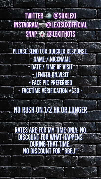 New york city nyc BodyRubs Offered By (720)989-9982 | Bodyrubs (720)989-9982 is Caucasianand offers nuru massages, asian massage, bodyrubs in New york city nyc and available for both on rubrankings NYC ✈️
XxX PornStar GFE & PSE
720-989-9982
Twitter: @suxlexi
My daily love of yoga & dance means there is literally no position too wild that my flexible body is unable to try. If you have been holding out on a sexual fantasy that you have been dying to try, with me there are no limits.
My natural love of sex means that I hate to discriminate. I provide GFE & PSE service. Whether you’re a passionate lover or a sexual fiend your time with me will feel natural and authentic.
When I’m on my knees your hands will grab at my long blonde hair as you feel the naughty skills I possess with my tongue.