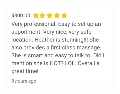 Columbus BodyRubs Offered By (614)532-2766 | Bodyrubs (614)532-2766 is Caucasianand offers nuru massages, asian massage, bodyrubs in Columbus and available for incall on rubrankings Classy Upscale Smt..come relax and unwind with me! Private discreet location..heated massage table, heated towels, unscented lotions or oil of your choice..highly skilled on relaxation massage, therapeutic massage..focusing on target areas..let your stress disappear!
*Now offering manscaping
*Text for rates & availability (I do book up fast)
*Daytime hours only & evenings & wknds by appt
*No call no shows will be blocked!
*Verification required!
*4hands only available on tues & thurs and must be pre booked!
SEE YOU THERE SOON! XOXO HEATHER ?
**New 6hand option! Come see the hottest blonde brunette 3some! ?