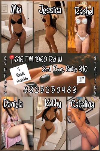 (832)525-0483 is Latinoand offers nuru massages, asian massage, bodyrubs in Houston and available for incall on rubrankings No fake pictures, no fantasy… what you see is what you get. 💋😘 Come see why they copy the vibe… but can’t match it.

🔥 4 Hands Available
💎 Requests? We’ll do our best to accommodate.

📍 CYPRESS STATION
616 FM 1960 Rd W • Inside Chase Bank Building

💗 60 min — $120
💗 90 min — $180
💵 Gratitude appreciated • Cash/Zelle
💳 Cards +$5 • Apple Pay • Zelle

🚫 No vulgar texts/calls.