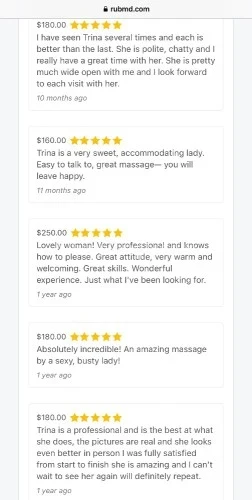 Milwaukee BodyRubs Offered By (724)590-2406 | Bodyrubs (724)590-2406 is otherand offers nuru massages, asian massage, bodyrubs in Milwaukee and available for both on rubrankings My name is Trina. I love connecting with sensual gentlemen who are open to giving and receiving genuine depth and care. I’m highly trained in body work, tantra, and other healing arts. I absolutely adore the work of opening ourselves together and supporting you in your transformation.
I have a luscious, curvy and fit salsa dancer’s figure with the generous hips, derrière, and bosom to match. My long, blond hair; pillowy, moist lips; soft, warm skin; and flowing, juicy nectar are a feast to touch and behold.
You will feel at home in my clean, cozy, candle-lit, private residential space (shower available) I am also available for outcall.
~~~~~OFFERINGS~~~~~
*Massage
$200 for 1hour
$300 for 90mins
$400 for 2hours
*Massage Plus (more mutual & intimate - FS)
$300 for 1hour
$400 for 90mins
$500 for 2hours
*Domination, fetish, duo/four hands, upgrades, and more intimate desires are all welcome
*Outcall
Additional consideration depending on location
~~~~~FAQ~~~~~
*Where are you located?
I’m located close to downtown.
*House, hotel, or apartment?
I host out of my private residence. It is a private apartment.
*Do you offer outcall?
Yes. Outcall is an additional consideration depending on your location.
*Are you a cop?
No. I have an abundance of reviews and ads on every major ad platform verifying my legitimacy.
*Are the photos really you?
Yes. I have an abundance of reviews and ads on every major ad platform verifying I use real, recent, accurate photos.
*Are you independent?
Yes, 100% independent
*Do you have a shower?
Yes