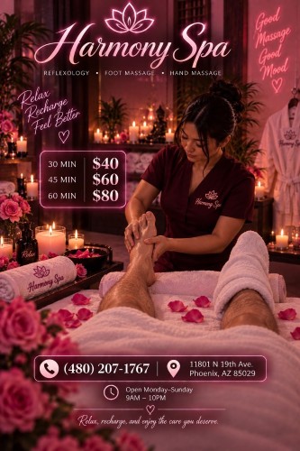 (480)207-1767 is ethnicity_Latinoandoffers nuru massages, asian massage, bodyrubs in Phoenix and available for service_location_bothon rubrankings Type
Petite
Ethnicity
Latino
Service Locations
Both
Description
Type
Petite
Ethnicity
Latino
Service Locations
Both
Description
Type
Petite
Ethnicity
Black
Service Locations
Both
Description
Type
Petite
Ethnicity
Latino
Service Locations
Incall
Description
🌸 Harmony Center Spa 🌸
📍 Glendale, Arizona

✨ Reflexology • Foot Massage • Hand Massage ✨

💖 Bilingual Staff (English & Spanish) – Yes, We Speak English! 😊
🇲🇽 Mexican • 🇬🇹 Guatemalan • 🇨🇺 Cuban • 🇪🇸 Spanish • 🇺🇸 American

🎉 Under New Management & With New Staff! 🎉

Visit us and enjoy a relaxing experience with our professional team! Come have the best session of your life 💞 you won’t regret it!

🎀 Our Top Therapists: Accurate Fotos ✔️
• Catalina
• Karen
• Katy
• Zaya
• Keyra
• Ari
• Bella
• Violeta

✔ Clean Towels
✔ Hot Stones
✔ Fragrance-Free Organic Oils
✔ No Appointment Necessary

💆‍♀️ Prices:
• 30 Minutes — $40
• 45 Minutes — $60
• 60 Minutes — $80
Tips more than appreciated 🥰

📍 Harmony Center Spa – Glendale, Arizona
📞 Call: (480) 207-1767

✨ Relax, recharge, and enjoy the care you deserve. ✨

Walk-Ins Welcome • No Appointment Needed 😊 Open Monday-Sunday (9am-10pm)
☎️ Everyone Is Welcome! 💖
Address: 11801 N 19th Ave.
Phoenix, AZ 85029
CASH ONLY ATM ON SITE✔️✔️✔️✔️✔️
CONTACT DETAILS
Phone number
(520) 633-3484
Country
United States
State/Region/Province
Arizona
City
Phoenix
CONTACT DETAILS
Phone number
(480) 207-1767
Country
United States
State/Region/Province
Arizona
City
CONTACT DETAILS
Phone number
(480) 207-1767
Country
United States
State/Region/Province
Arizona
City
CONTACT DETAILS
Phone number
(480) 207-1767
Country
United States
State/Region/Province
Arizona
City