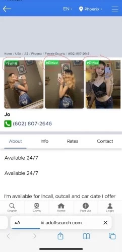Phoenix BodyRubs Offered By (602)807-2646 | Bodyrubs (602)807-2646 is Latinoand offers nuru massages, asian massage, bodyrubs in Phoenix and available for both on rubrankings Available 24/7 please read Bio‼️
I'm available 24/7 for adults fun.
I'm available for Incall, outcall and car date. I offer oral, anal, BBS Kisses and body-body massage. You can’t make it to me? I sell the hottest content in town. tell me what else you want I’m available to do it
no restrictions
no game
I sell content.
text me at anytime
You can also check my page on adultsearch .com and other websites