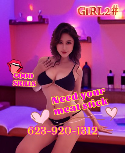 (623)920-1312 is asianand offers nuru massages, asian massage, bodyrubs in Phoenix and available for incall on rubrankings Hey Handsome, we are 5 naughty gals for naughty fun 👅🍆 at affordable rates.

😊Our FS includes massage and hot ending,nuru massage, deep tissue, erotic massage and including sex and blow job....
😊Our time together will be one of enchantment, our goal will be to enjoy each other and have a relaxing time. You will love our sexy figure and a playful attitude.

🍆Our Nuru Massage will make you slip and slide into ecstasy. The tech will coat you in slippery oil, and you'll be gliding against smooth skin, feeling every inch of pleasure. 
🍆Our 69 service is all about mutual satisfaction. Picture this: you and our tech going at it, both giving and receiving pleasure. It's a dance of desire where every move is calculated to drive you wild. 
🍆Our GFE is the real deal. Our techs know how to make you feel special and desired. They'll whisper sweet nothings in your ear while giving you the ride of your life. It's intimate, it's intense, and it's all about making you feel like the center of their world.
🍆There's something about a good kiss that can set your world on fire. Our KISSING service is all about building that intense connection. Our techs know how to kiss you senseless, making every touch electric. 

Want to feel so horny you can't speak? Our place is where dreams come true. See you soon!
Call us at 623-920-1312
www.elitegirlessort.com
